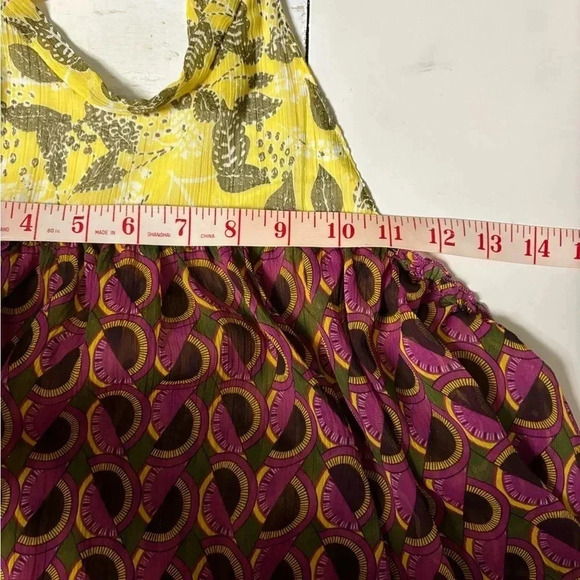 Zara Chemise Sheer Printed Halter Top Size XS Boho Tiered NWT New - Picture 3 of 7